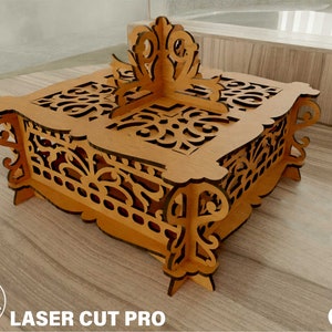 Bruiloft kaartdoos met deksel - bruiloft kaarthouder SVG Laser Cut bestanden - Houten meid van eer voorstel vak