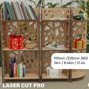 Organizador de mesa e estante com corte a laser de 3 peças com organizador de prateleira de planta de precisão