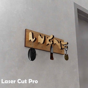 Regalos de inauguración de la casa, nuevo hogar, llavero para pared decorativo con 5 cabezas de animales, ganchos para llaves, decoración del hogar para la entrada, archivos láser