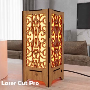 Glowforge lamp shades for table lamps| Lamp shade laser cut file | Lamp vector template | Night lamps SVG DXF PDf