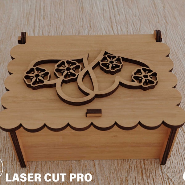 Laser cut wooden box svg file Glowforge box svg file Box vector laser template Box svg cricut Box dxf laser cut template Box svg cut plan