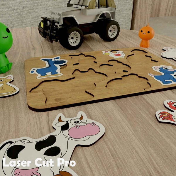 Laser cut file Puzzles for Toddlers 1-3 |  3 Toddler Puzzles Ages 2-4 |  Montessori Animal Toy Puzzles for Kids Ages 3-5 personalized puzzle