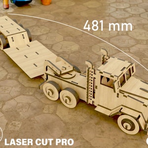Mack Truck Puzzle Laser Cut bestanden, Vintage Truck Digital Cut Files - Silhouette Templates, CNC Router SVg, DXF, PDF - Instant Download
