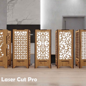 Glowforge 5 table shades lamps Bundle | Lamp shade laser cut file | Lamp vector template | Night light SVG DXF PDf
