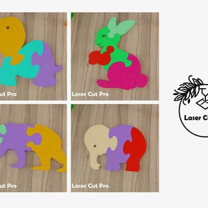 26 file PUZZLE tagliati al laser Svg Templates Cnc e file Puzzle Glowforge, file Dxf per bambini e file per incisione tagliata al laser, legno tagliato al laser