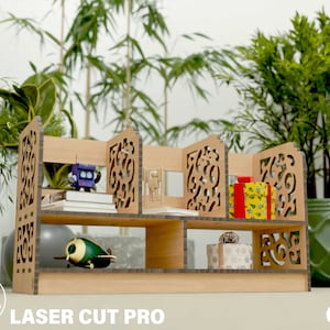 Lasergesneden bureau-organizer en boekenplank: stroomlijn met de precisie-organizer voor plantenplanken