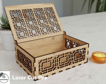 Laser cut jewelery chest - decorative  wooden box
