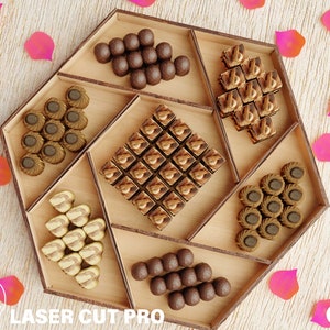 Skärfiler för godisaskar, displaybricka för torr frukt (svg, ai, eps, pdf, dxf)