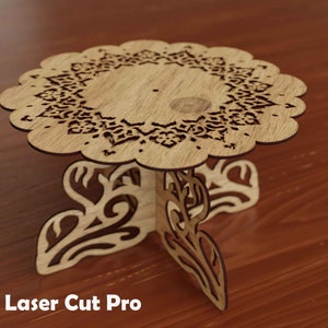 Soporte de pastel de boda y soporte de cupcakes, soporte de pastel de madera para pasteles de 3 archivos de corte láser de tamaño para Glowforge