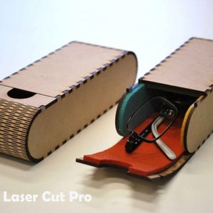 Arquivos cortados a laser Caixa de armazenamento de óculos de sol - Arquivo SVG de óculos e óculos