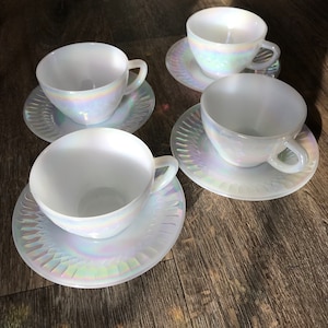 Vintage Federal Moon glow Tea Cups