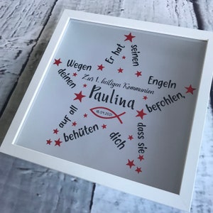 Geschenk zur Kommunion, Geschenk zur Taufe, Konfirmation, Nachtlicht, Bilderrahmen, Taufgeschenk, Leuchtrahmen, Personalisiertes Geschenk Bild 8