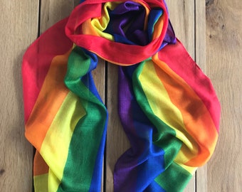Rainbow scarf | Pride | Manchester | Soft and delicate | Modal and silk | Bright and colourful | Christmas gift