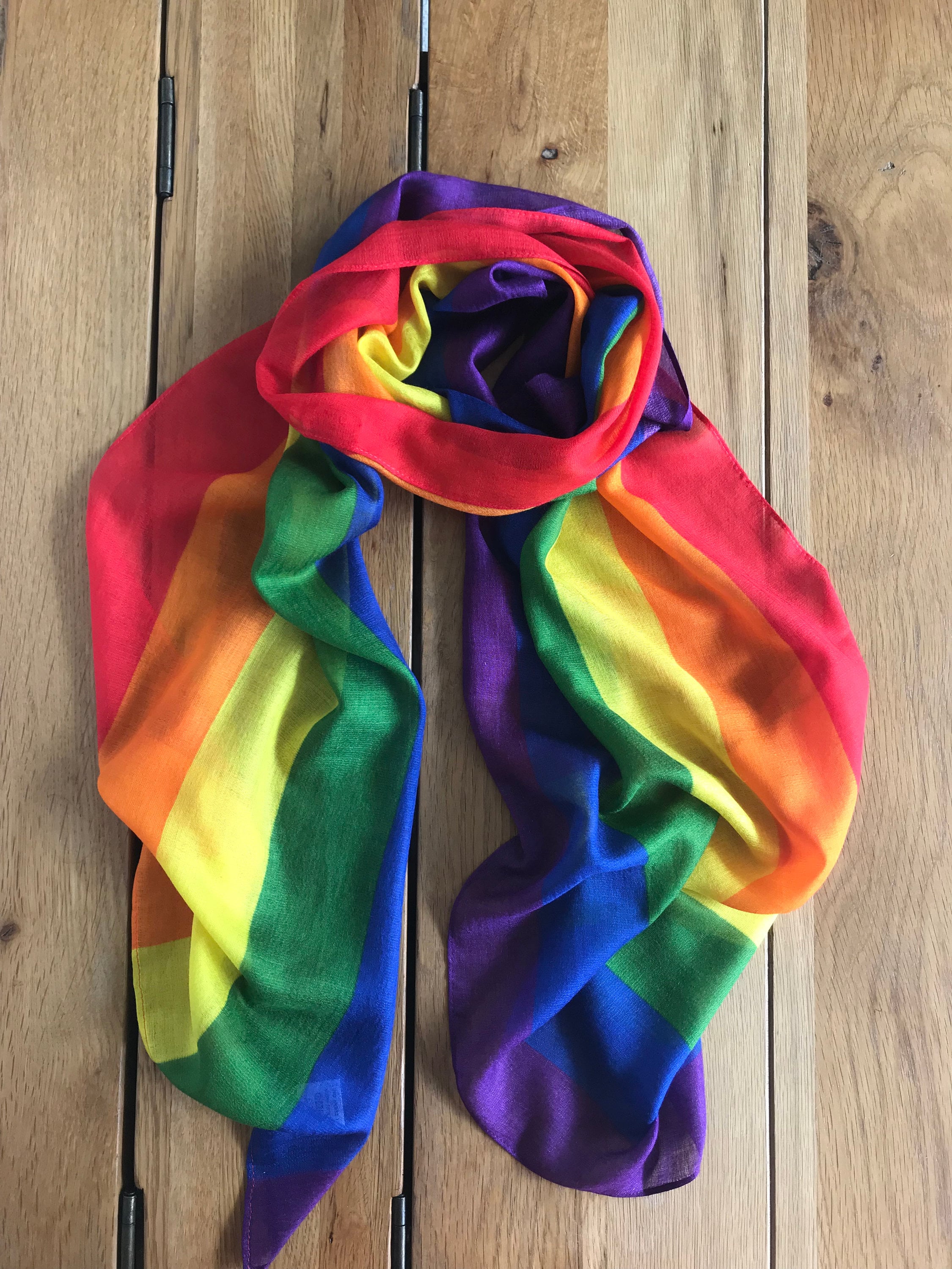 Rainbow Pride Scarf in Soft and Delicate Modal and Silk. Etsy Australia