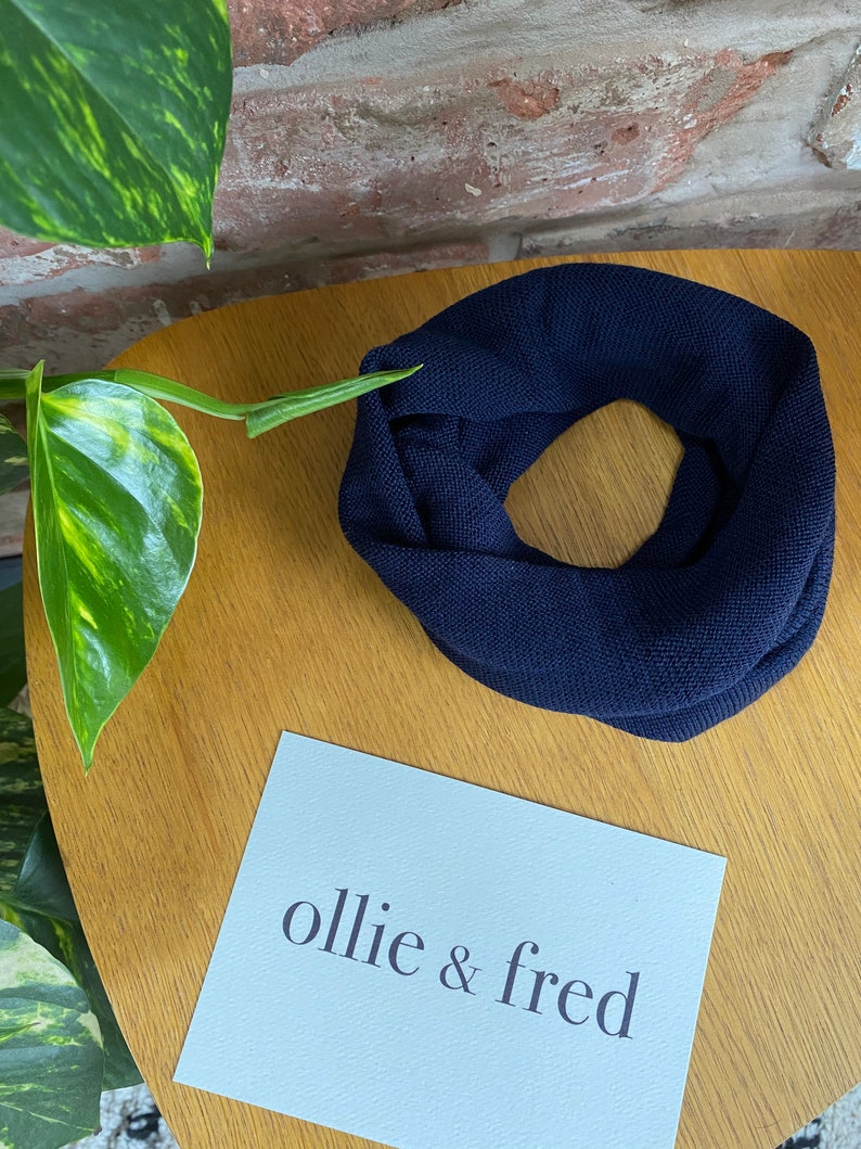 Navy Merino Wool, Neck Warmer, Neck Gaiter, Snood. Lightweight but Warm