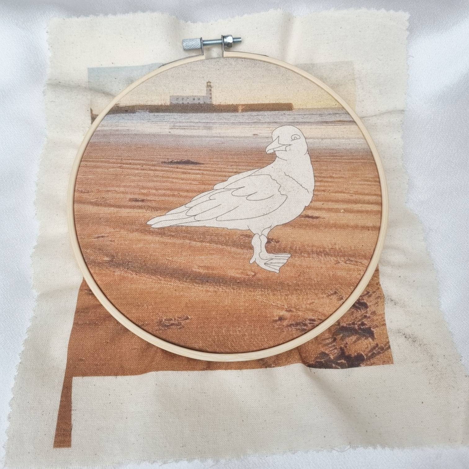 Seagull Embroidery Pattern, Scarborough Seaside Bird Embroidery Designs