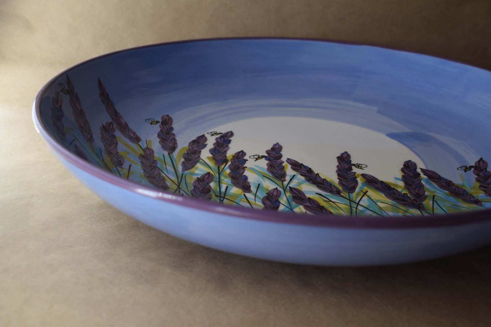 13 Shallow Pasta Bowl Lavender Moon Etsy