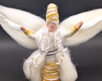 Guardian Angel, dark skin, brown, Christmas, Nativity Set, Merino wool, Needle felted, Waldorf Doll, Eco friendly, Waldorf, Christmas Gift