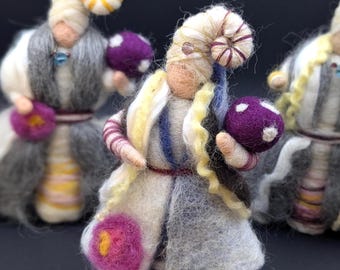 Good luck fairy, handmade wool art figurine, eco friendly handcraft, needle felt wool art, fiber art, fairy, fantasy