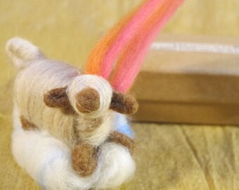 Beauty sleep dream sheep - Mama sheep on cloud, handmade from natural sheep wool, special eco-friendly gift idea, Waldorf inspired Christmas