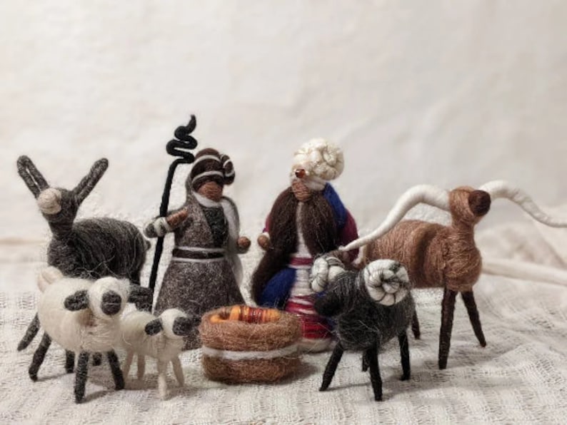 8 Piece Nativity Set With Brown Skin Including Mary Joseph Etsy