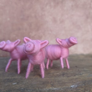 3 pink little piggies merino wool unique gift idea handmade image 5