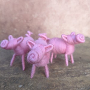 3 pink little piggies merino wool unique gift idea handmade image 3