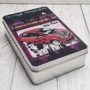 VW Polo Tin | Volkswagen Gifts | Gift Box | Car Enthusiast | Volkswagen Polo | Biscuit Tin | Garage Keepsakes | Car Gift Tin