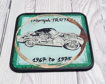 Triumph TR5 & TR6 Coaster | Triumph Gifts | Coasters | Car Enthusiast | Triumph TR5 and TR6 | Garage Wear | Car Coasters | Haynes | Man Cave