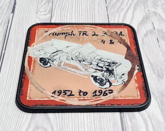 Triumph TR2, 3, 3A, 4 and 4A Coaster | Triumph Gifts | Coasters | Car Enthusiast | Garage Wear | Car Coasters | Haynes | Man Cave