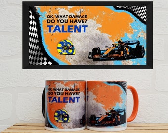 Lando Norris Mug | F1 Mokken | Verjaardagscadeaus | McLaren F1 | F1 Geschenken | Motorsport Memorabilia | Mokken | Lando Norris