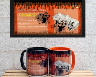 Mugs Triumph Haynes | Mugs | Birthday Gifts | Triumph TR2, 3, 3A,4, 4A | Car Memorabilia | Car Enthusiasts | Triumph Gifts | Triumph Manual