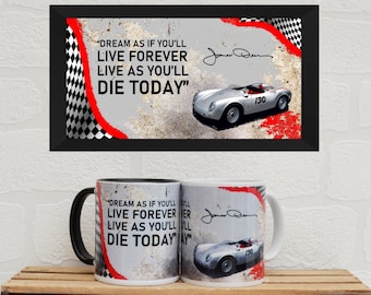 Mugs James Dean Quote | Mugs | Birthday Gifts | Gifts | James Dean | 550 Spyder | Fathers Day | Man Cave | Mugs | Film Gifts |