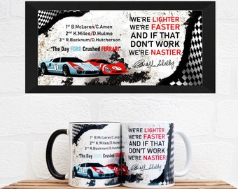 Tassen Carroll Shelby Zitat | Tassen | Geburtstagsgeschenke | Geschenke | Auto Memorabilia | Autofans | Motorsport Geschenke | Shelby | Le Mans |