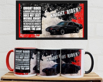 Mugs Knight Rider | Knight Rider | TV Gifts | TV Mugs | KITT | Coaster | Michael Knight | Pontiac Trans Am | Mugs |