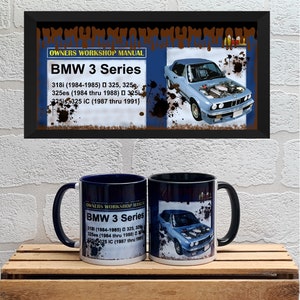 Mugs BMW Haynes | Mugs | Birthday Gifts | BMW 3 Series | Car Memorabilia | Car Enthusiasts | BMW Gifts | Haynes Manual