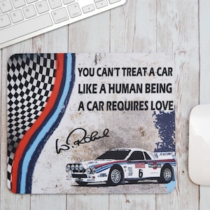 Mousepads Walter Röhrl Zitat | Mousepad | Geburtstag Geschenke | Lancia 037 | Auto-Erinnerungsstücke | Gruppe B Sammlung Geschenke | Lancia Geschenke |