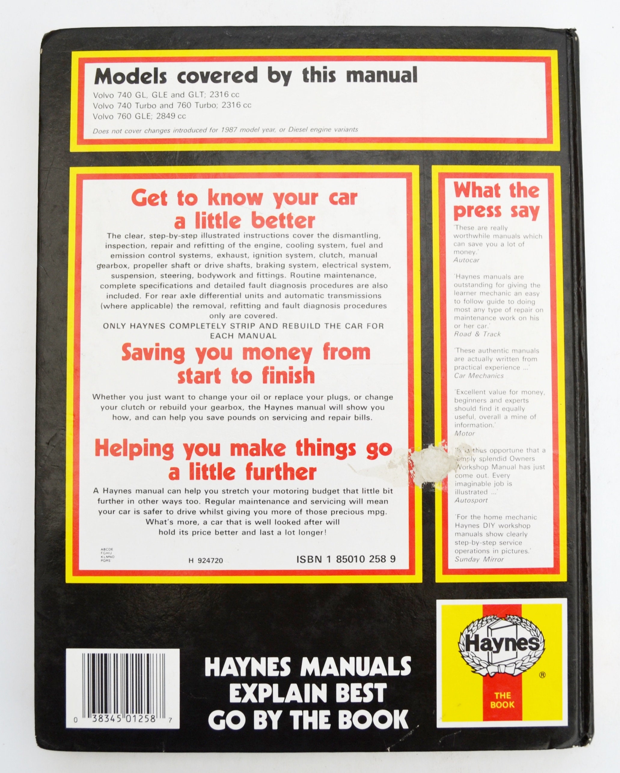 Haynes Volvo Owners Workshop Manual / Volvo 740 & 760 Owners | Etsy