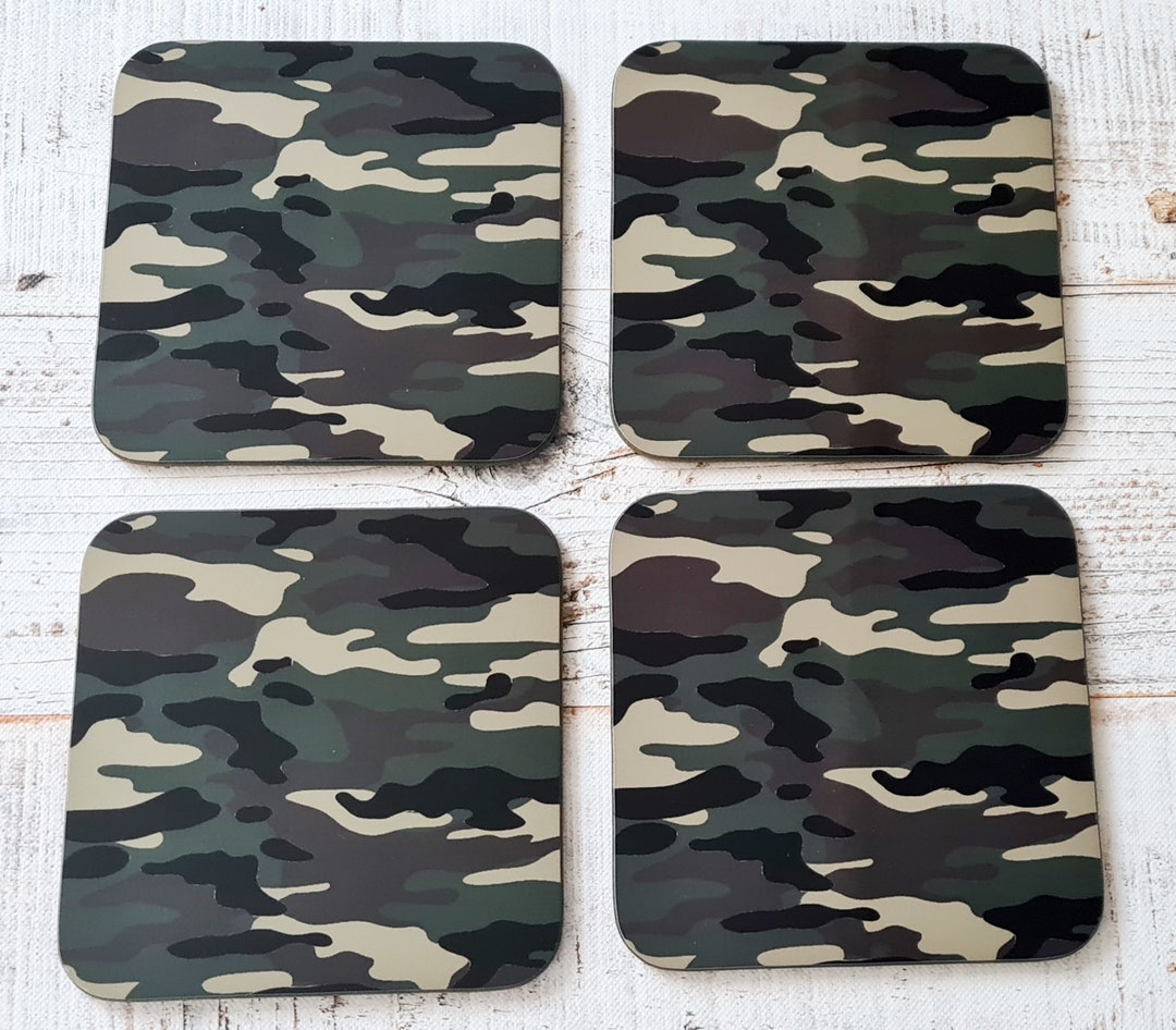 Army Camo Coasters | Coaster | Birthday Gifts | Dinnerware Sets | Table ...