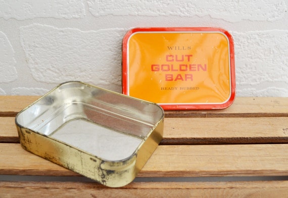 Cut Golden Bar Tobacco Tin | Tobacco Tin | Vintage Collectables |  Advertisement Tin