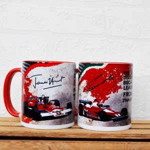 Mugs Hunt and Lauda Gift Set / Campeonato del Mundo de F1 1976 / Regalos de F1 / Tazas de F1 / Ferrari vs McLaren / Hunt vs Lauda / Tazas / Regalos de cumpleaños