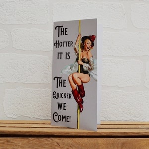 Pin Up Girl Greeting Cards | Cards | Pin Up Girl | Greeting Cards | Rude Cards | Pin Up | Fireman&#39;s Pole |