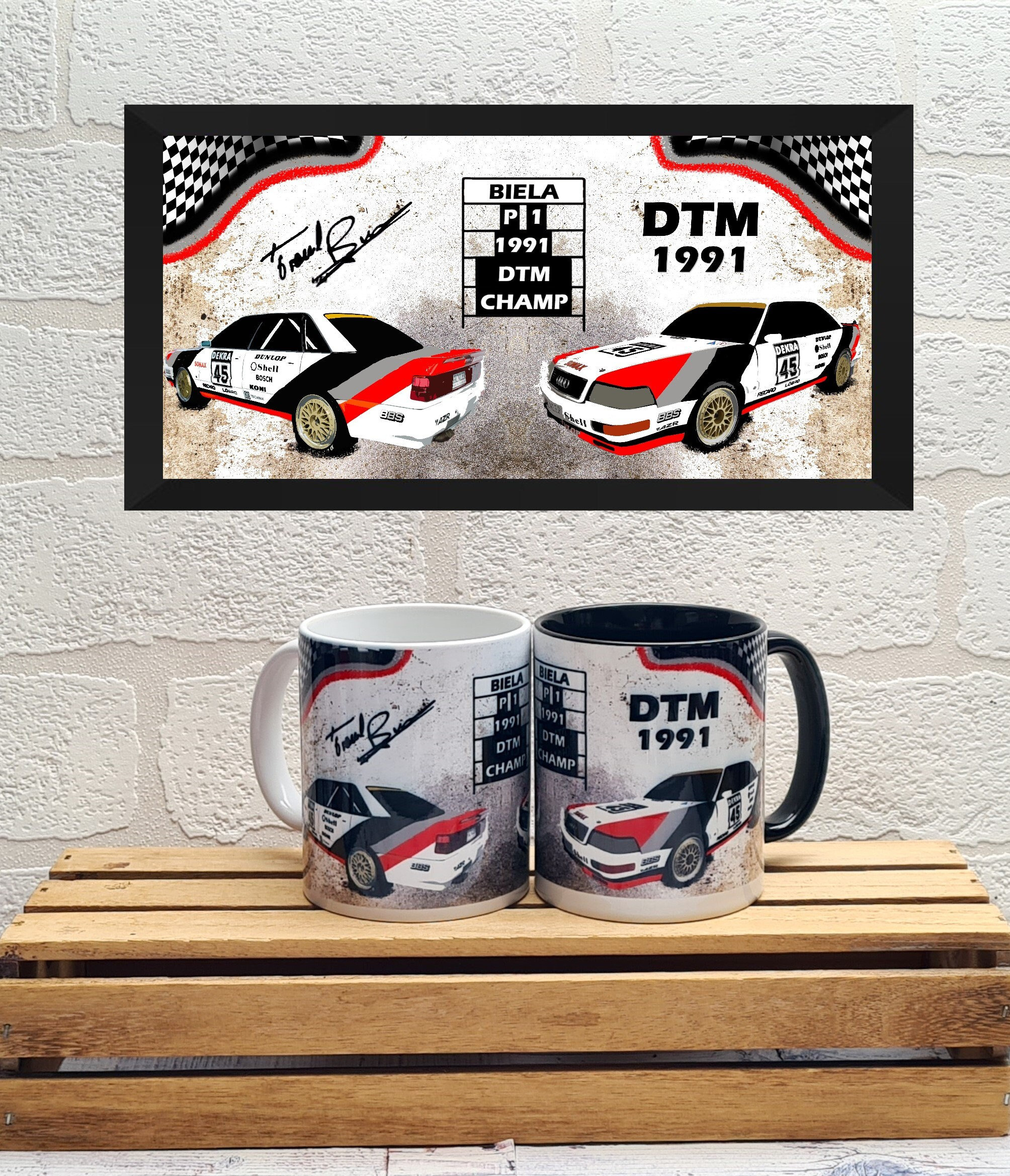 Audi V8 Mug | Frank Biela | Audi V8 Quattro | DTM | Audi Gifts | DTM Gifts | Audi Mugs | 1991 DTM
