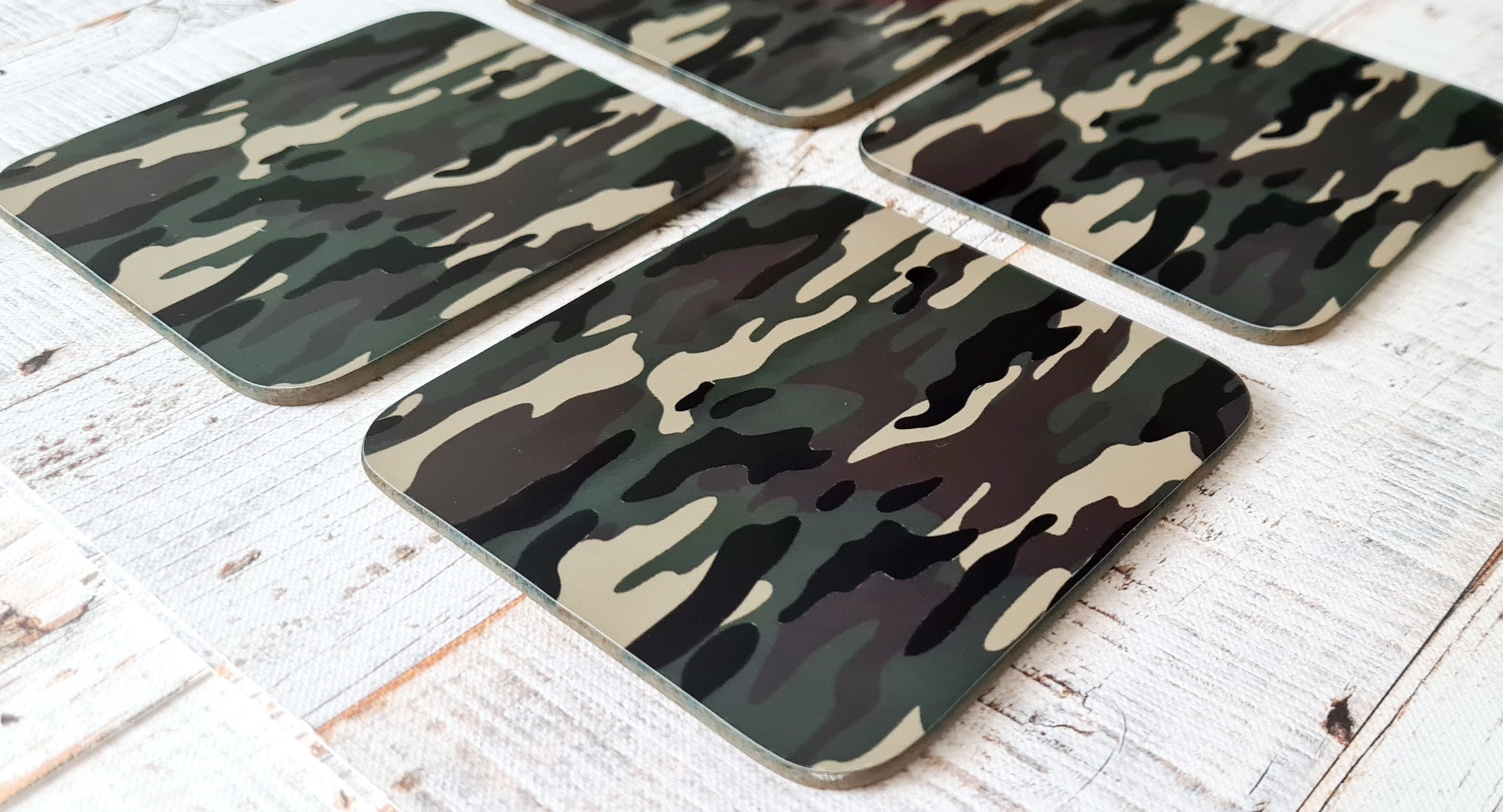 Army Camo Coasters | Coaster | Birthday Gifts | Dinnerware Sets | Table ...