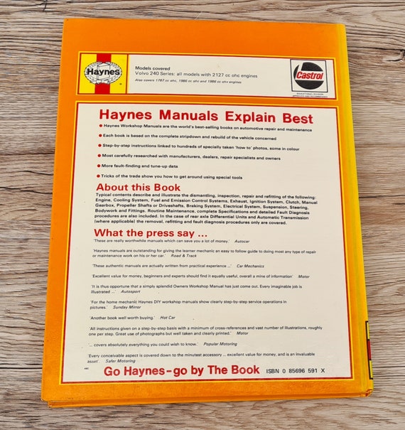 Haynes Volvo Workshop Manual | Volvo 240 Owners Manual