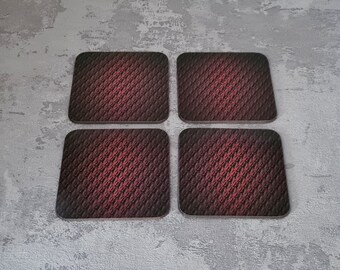 Carbon Fibre Look Coasters | Drinkware | Birthday Gifts | Coasters | Dinnerware Sets | Table Setting | F1 Gifts | Coaster Gifts | Motorsport