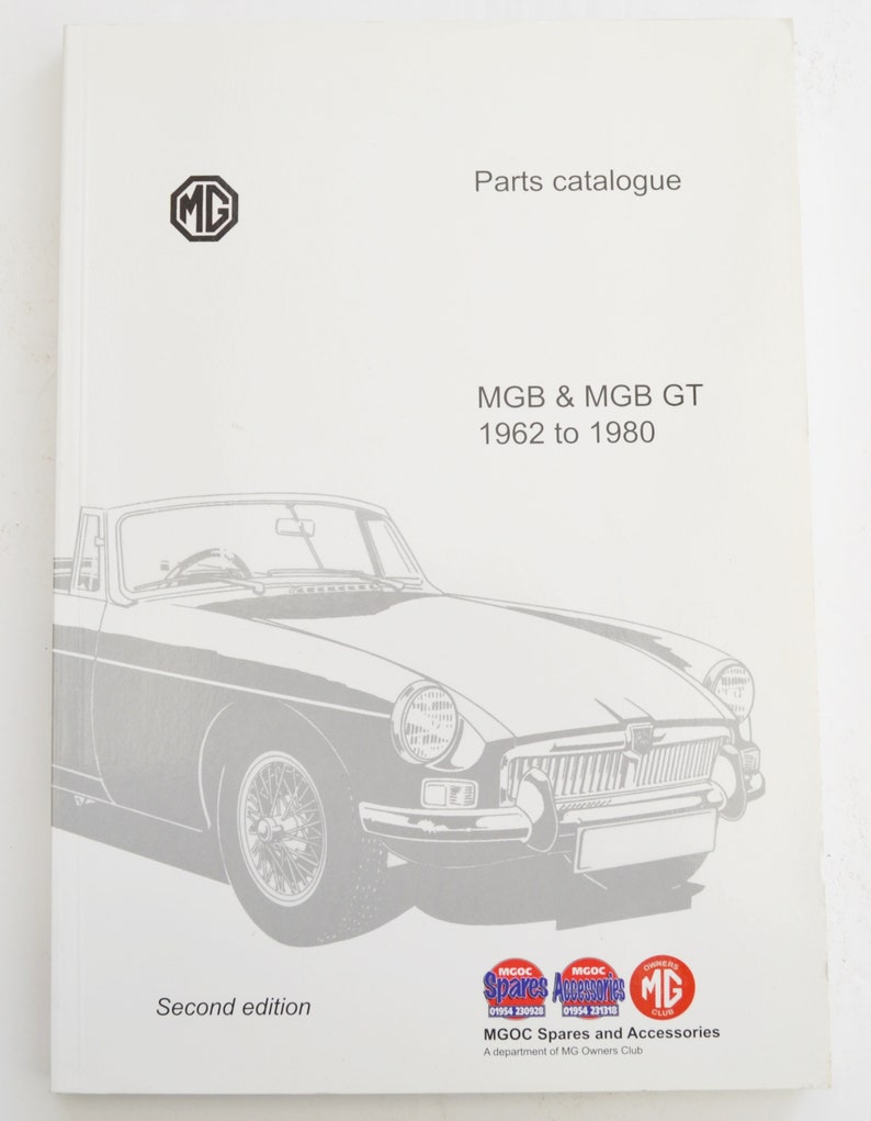 MG Parts Catalogue MGB and GT Parts Catalogue Hardback Book Birthday
