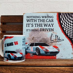 Ken Miles Geschenkset | Ford GT40 Geschenke | Le Mans Tassen | Mauspad | Geburtstagsgeschenke | Haynes Mousepad | Geschenkset | Le Mans | Ford Geschenke