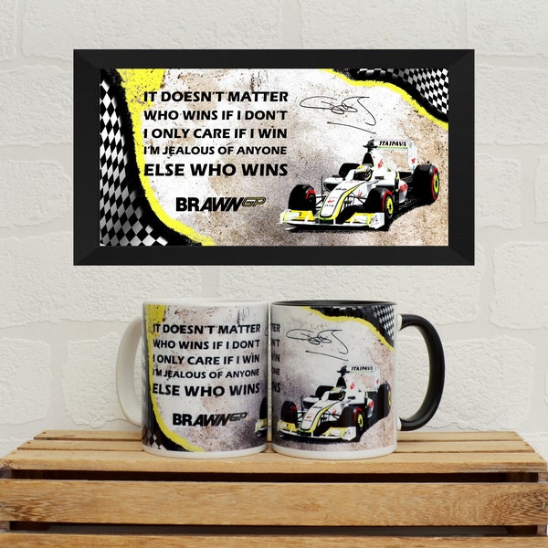 Mugs Jenson Button Quote | Mugs | Birthday Gifts | Gifts | Brawn GP | Brawn | Fathers Day | Brawn Mugs | Brawn Gifts | F1 Gifts