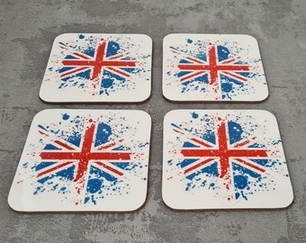 UK Union Jack Flag Drink Coaster Set Gift For United Kingdom Brittish England Home Kitchen Bar Barware Rogue River Tactical UK Union Jack Flag Drink Coaster Set Gift For United Kingdom Brittish England Home Kitchen Bar Barware Rogue River Tactical